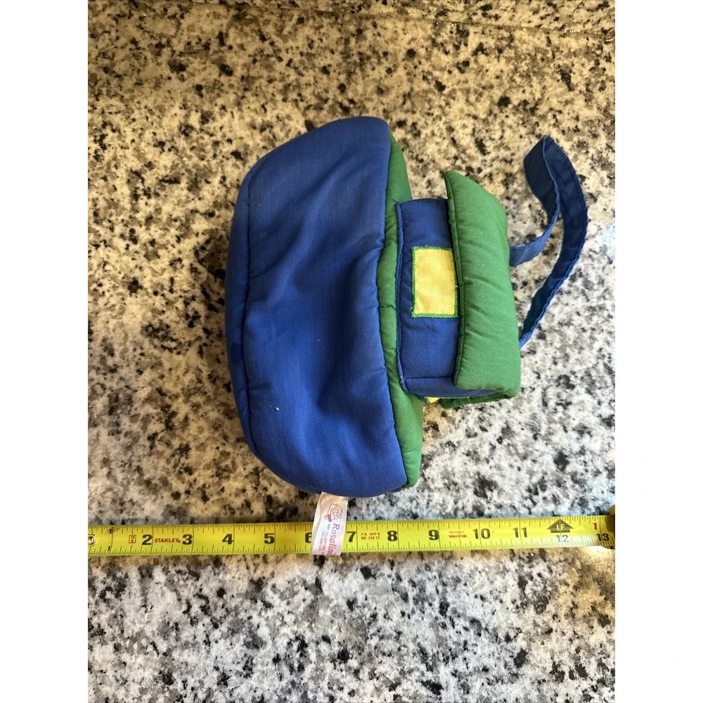 Rosalina Noah's Ark Soft Plush Toy‎ Carrier Blue Green Red Fabric Boat Handle